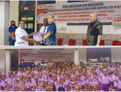 Gelar Bakti Sosial di SD Negeri Maripi, PT SDIC Papua Cement Indonesia Bantu 414 Seragam Sekolah Kepada Para Siswa