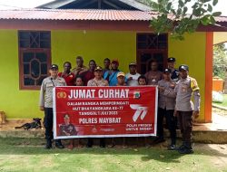 Sambut HUT Bhayangkara 77, Binmas Polres Maybrat Gelar Jumat Curhat Dengar Keluhan Warga